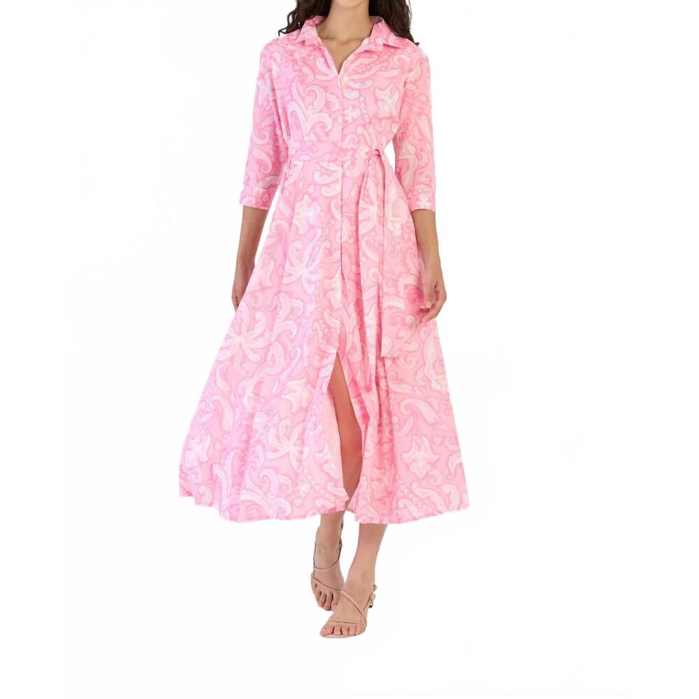 NEW BEYOND BY VERA emily shirt dress in mermaid rose